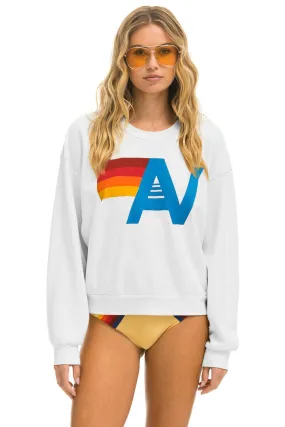 LOGO RELAXED CREW SWEATSHIRT - WHITE