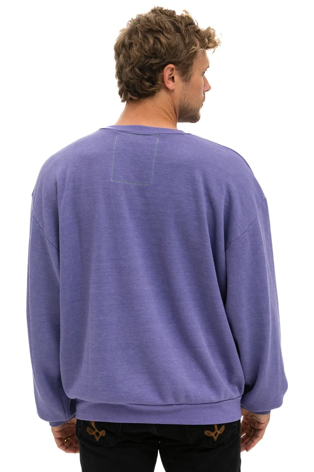 LOGO STITCH RELAXED CREW SWEATSHIRT - LAVENDER