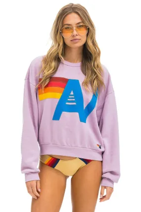 LOGO STITCH RELAXED CREW SWEATSHIRT - MAUVE