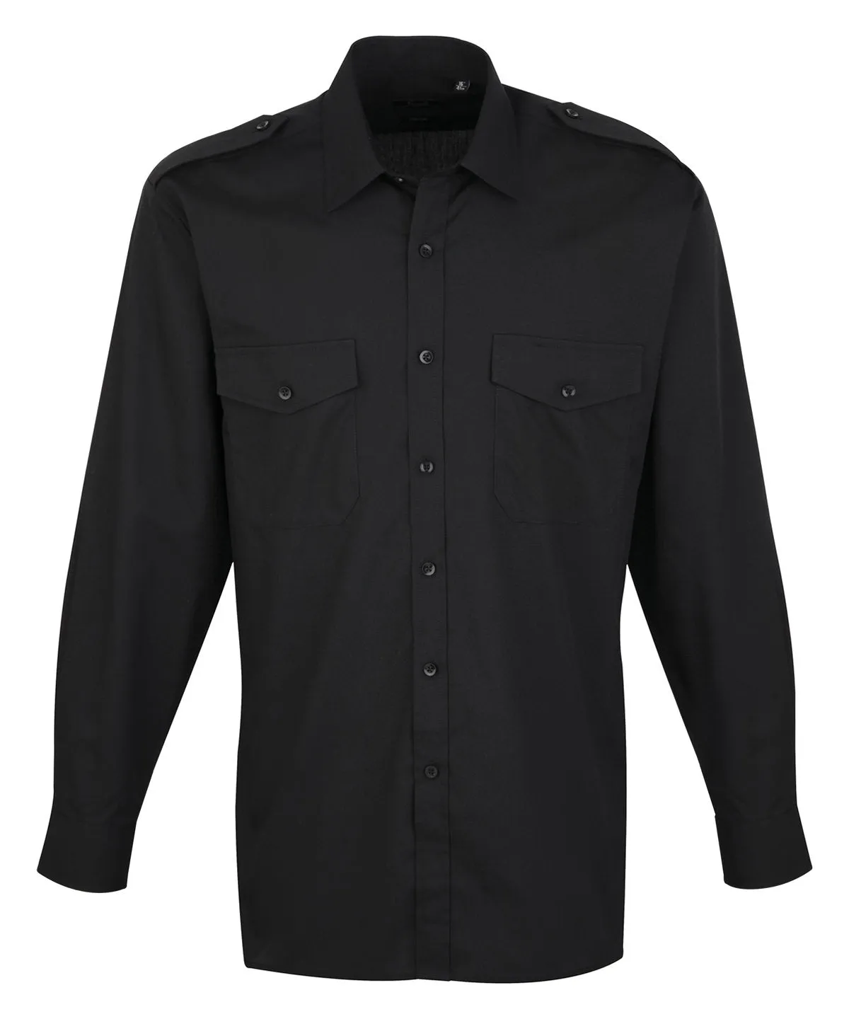 Long sleeve pilot shirt | Black