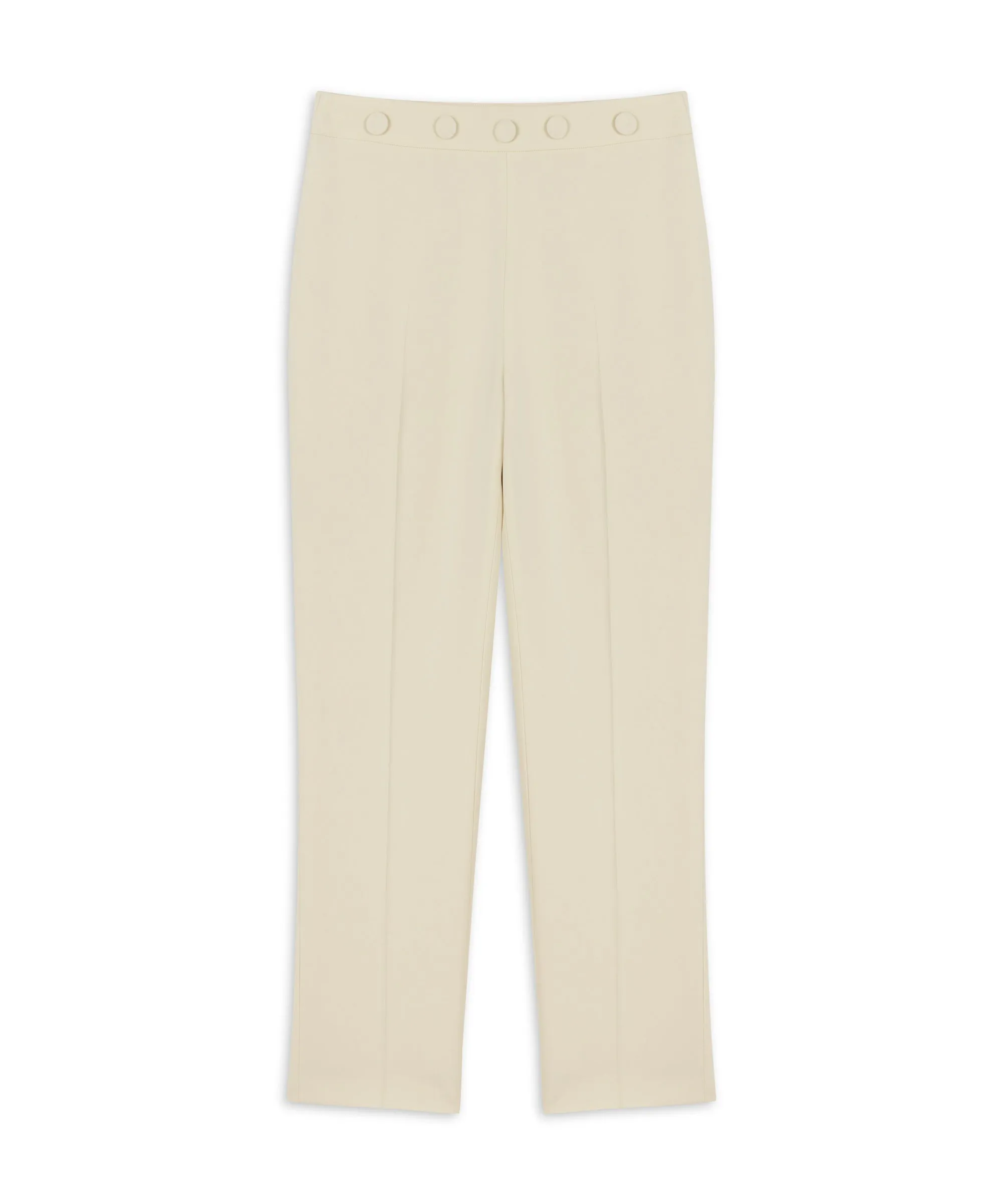 Machka Button Accessory Solid Trousers Off White