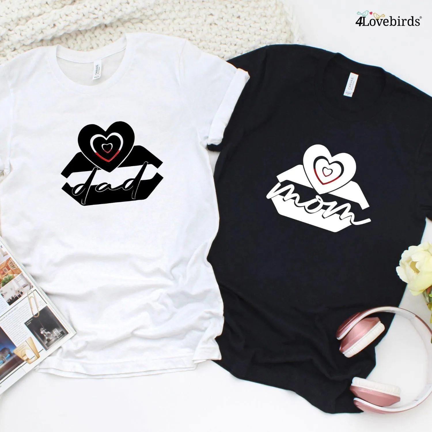 Matching Set | Dad & Mom T-Shirt | Gifts for Couples | Machine Hoodies | Parents Gift