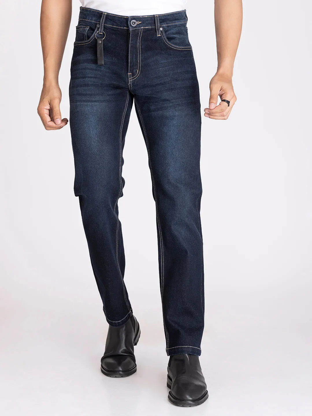 new dark blue slimfit jeans