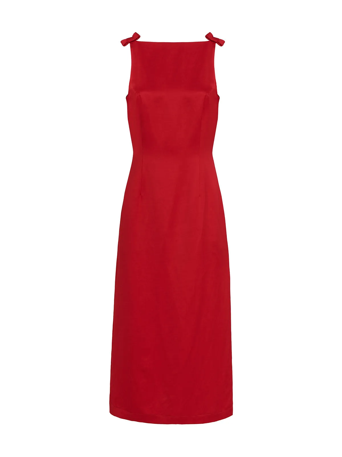 Nikita Red Satin Midi Dress