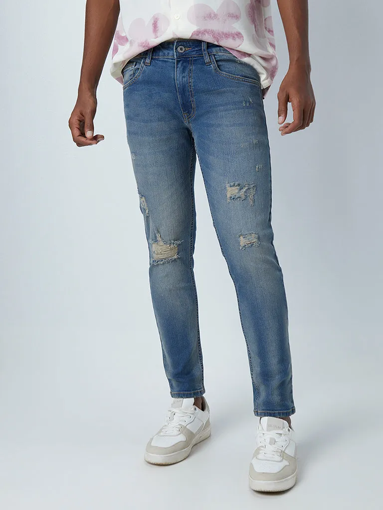 Nuon Blue Straight - Fit Mid - Rise Jeans