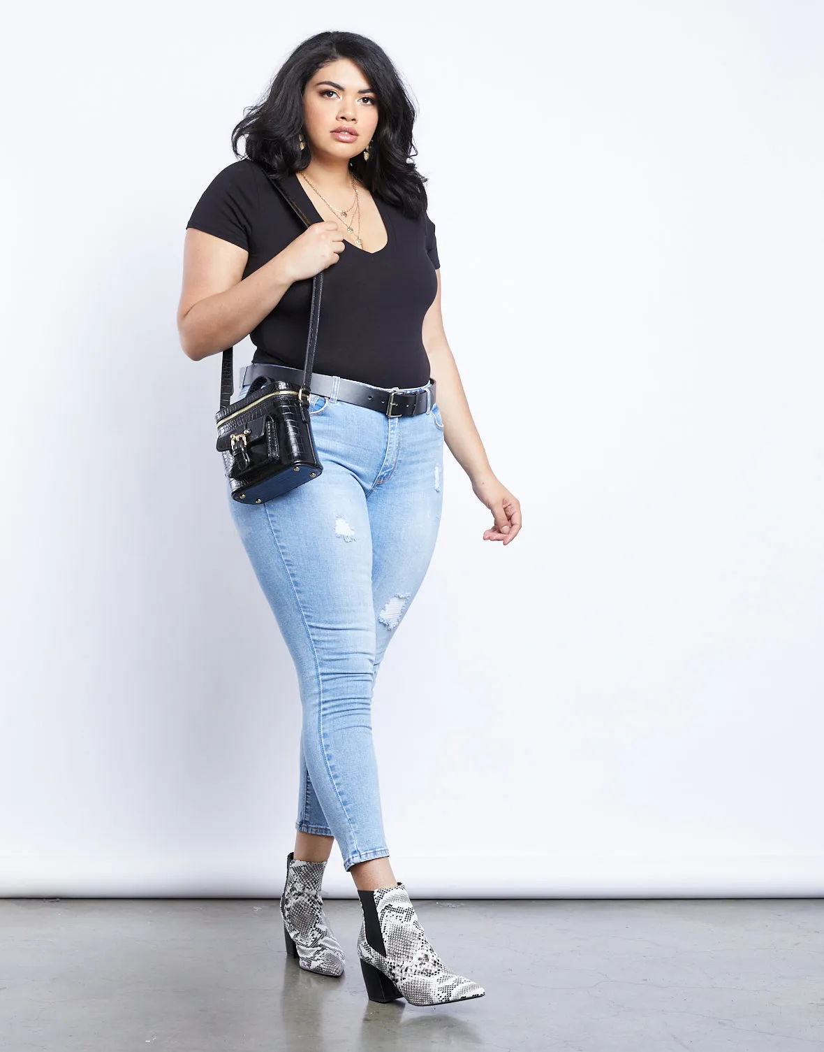 Plus Size Light And Easy Distressed Jeans