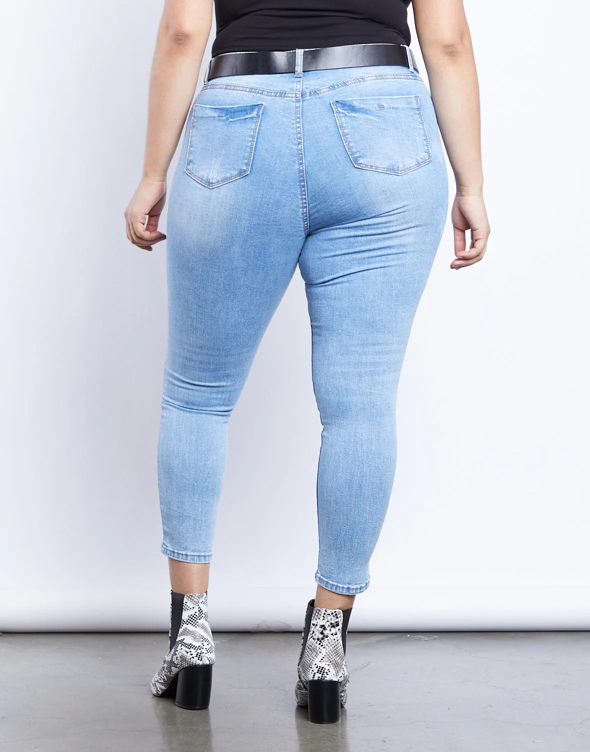 Plus Size Light And Easy Distressed Jeans