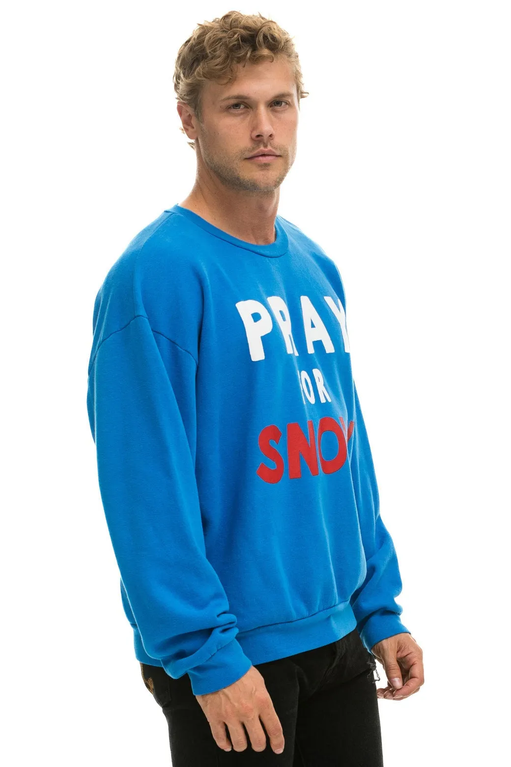 PRAY FOR SNOW RELAXED CREW SWEATSHIRT - OCEAN