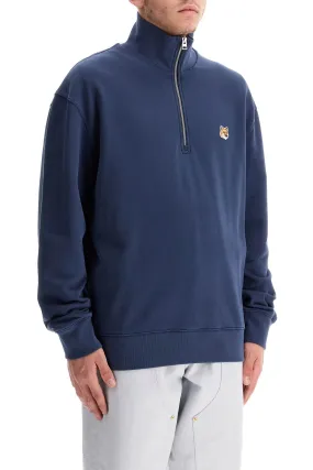 "half-zip sweatshirt with fox head