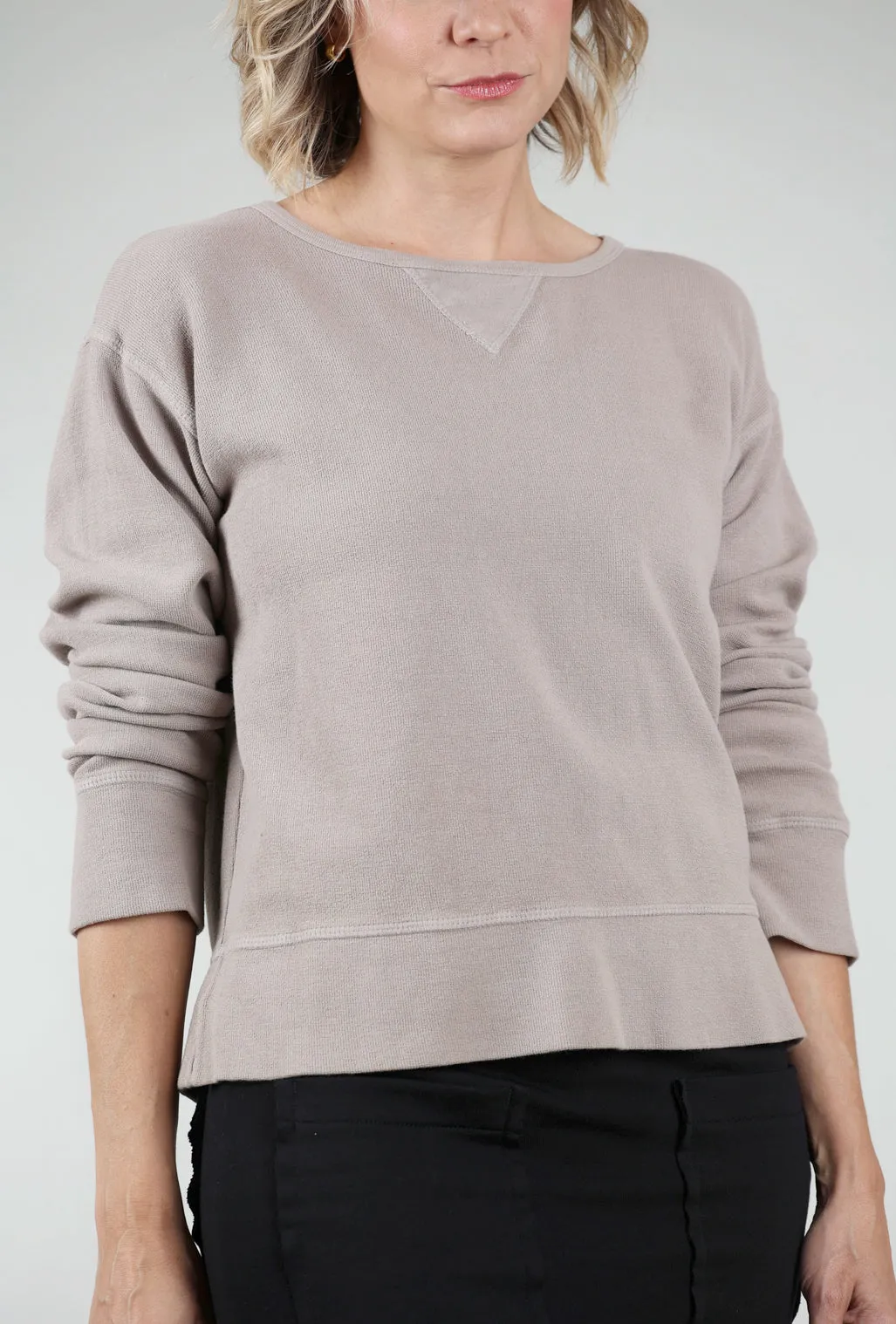 Relaxed Crewneck Pullover, Cement