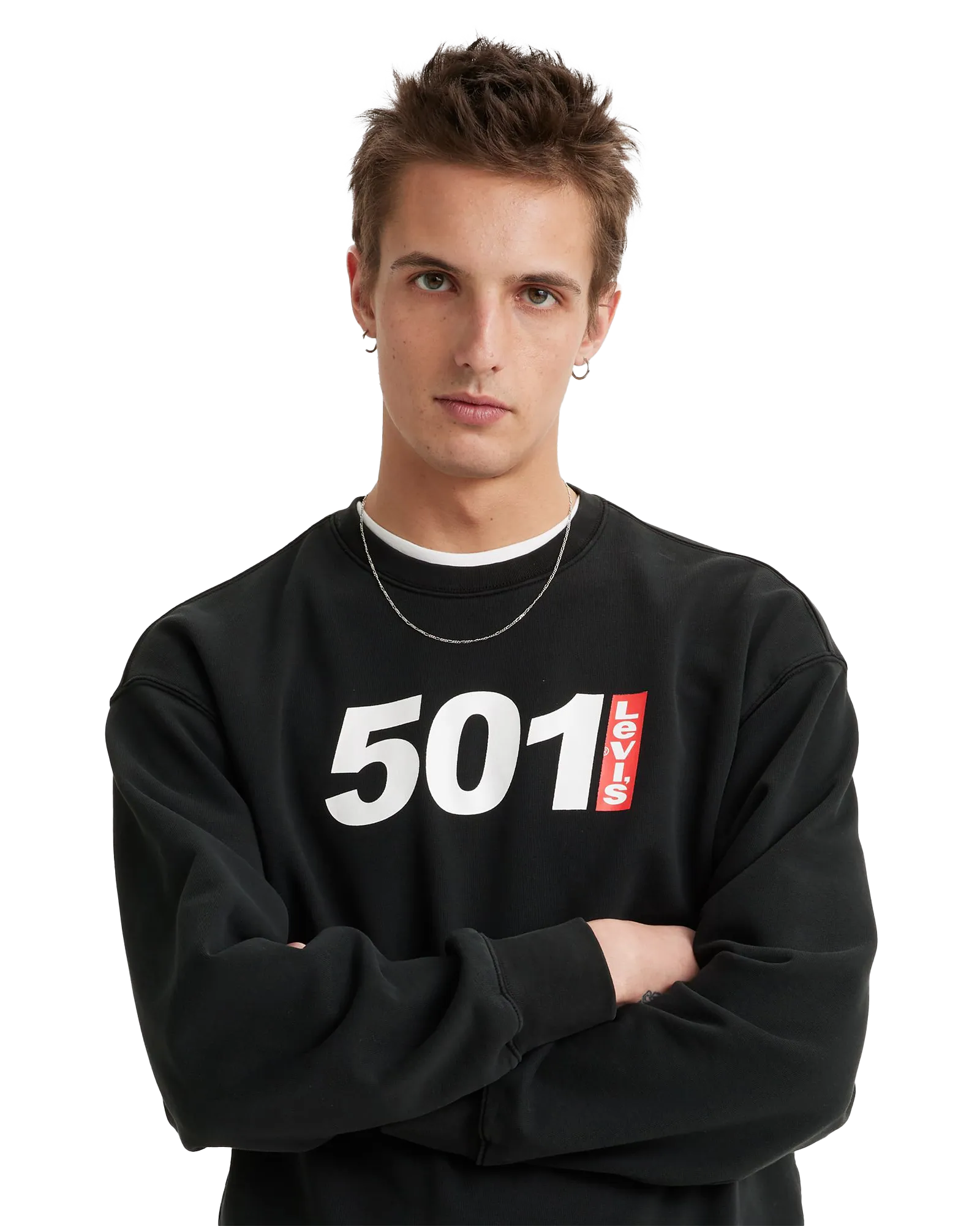 Relaxed Graphic 501® Sweatshirt in Caviar