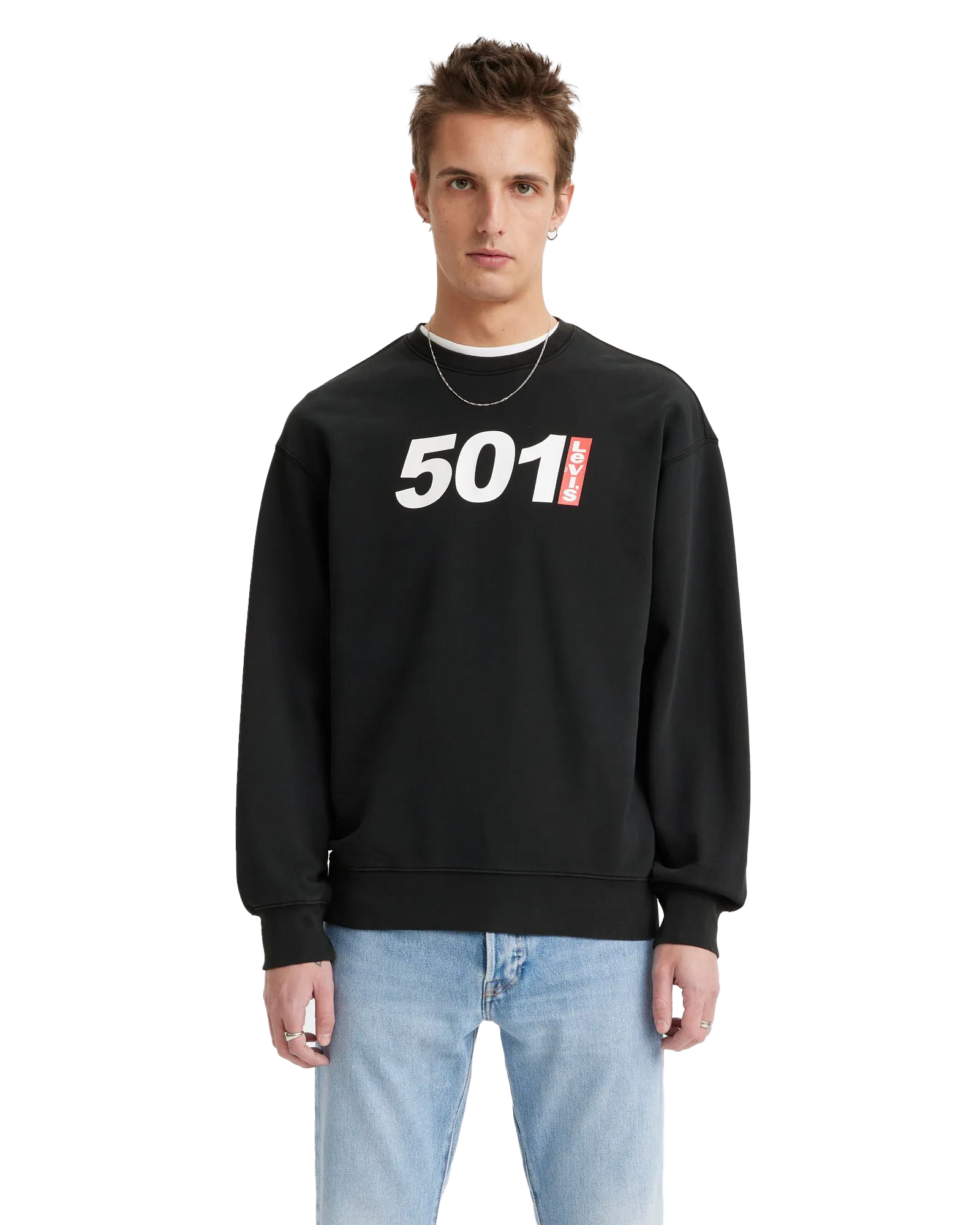 Relaxed Graphic 501® Sweatshirt in Caviar