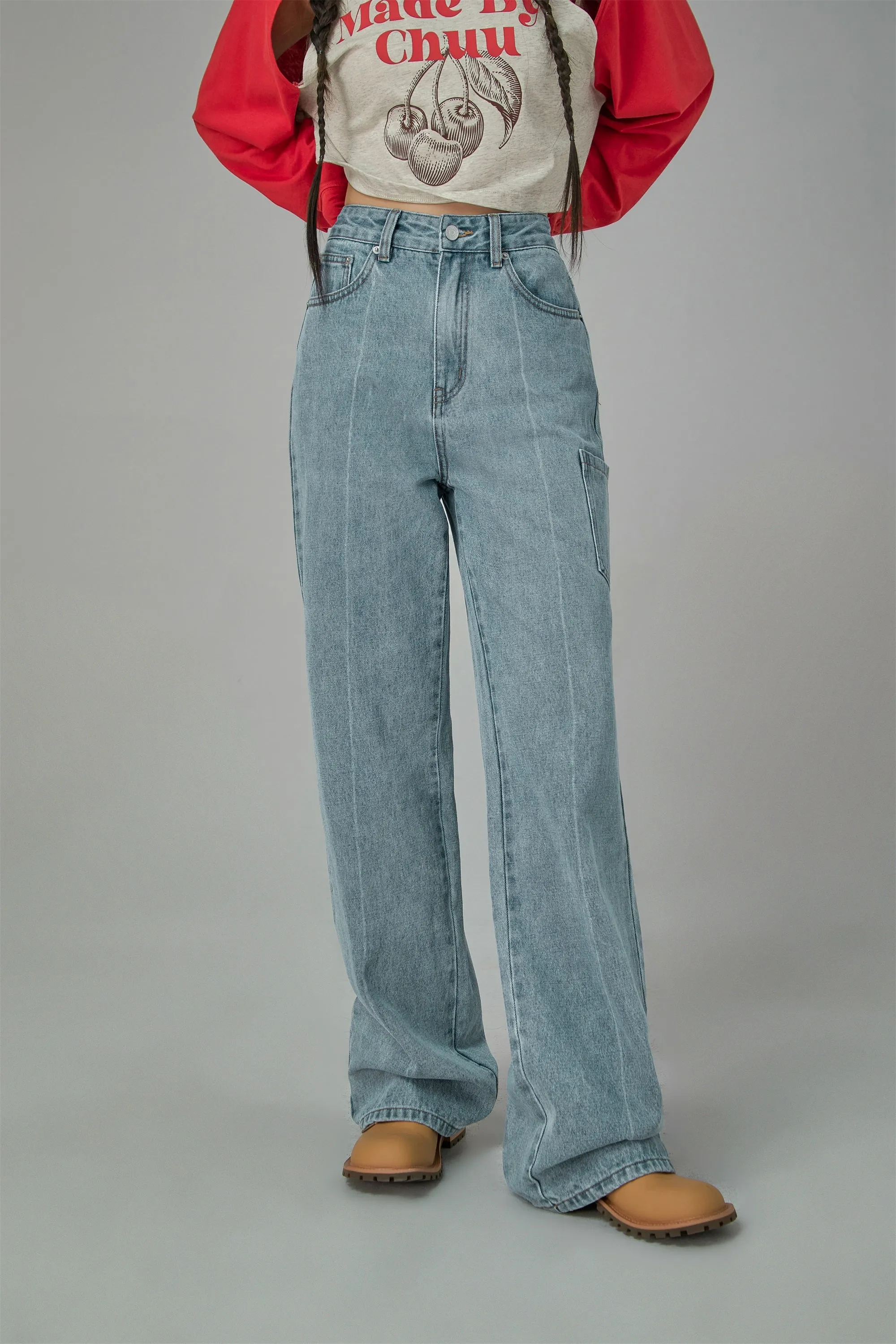 She Is Versatile Wide Pocket Jeans