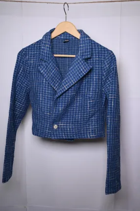 Shein Blue Knitted Jacket (Medium)