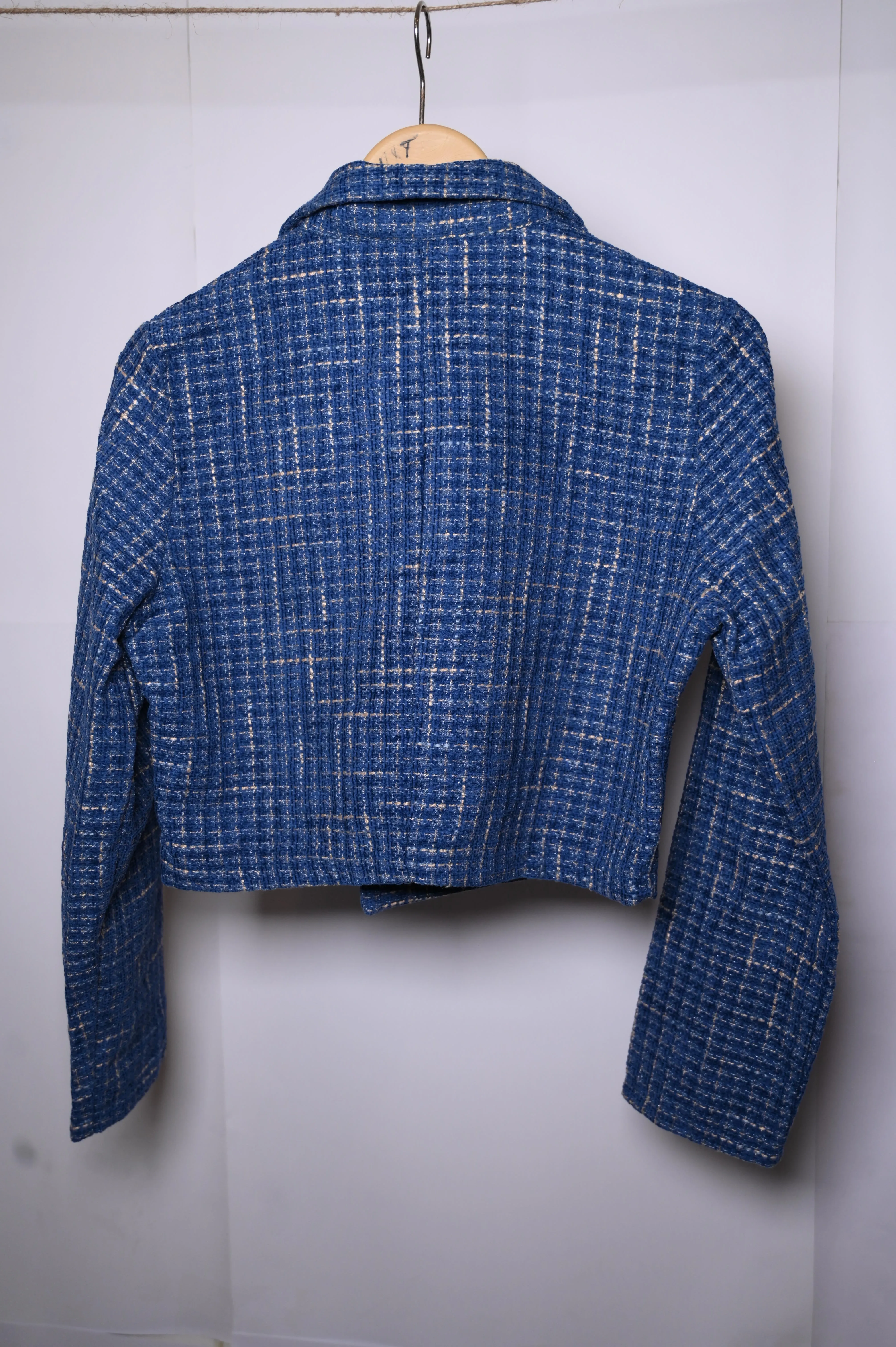 Shein Blue Knitted Jacket (Medium)