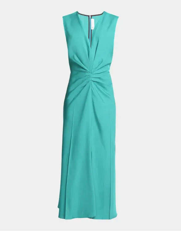 Sleeveless Gathered Waist Midi Dress - Peacock