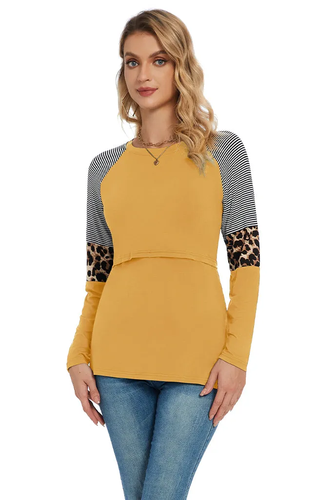 Smallshow Stylish Long Sleeve Nursing Tops