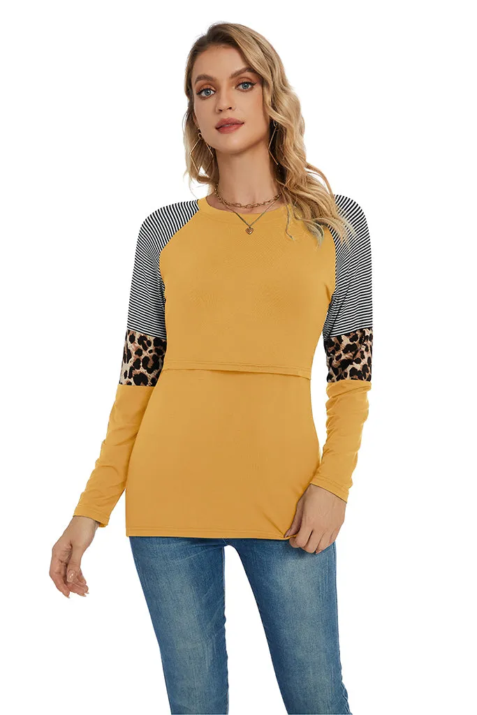 Smallshow Stylish Long Sleeve Nursing Tops