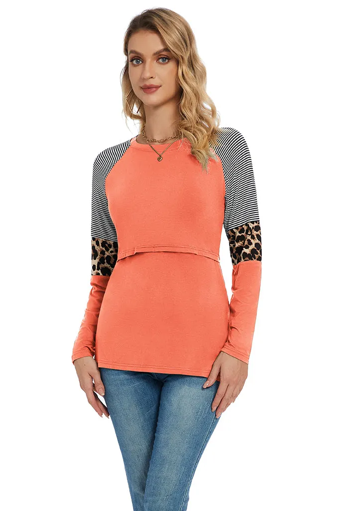 Smallshow Stylish Long Sleeve Nursing Tops