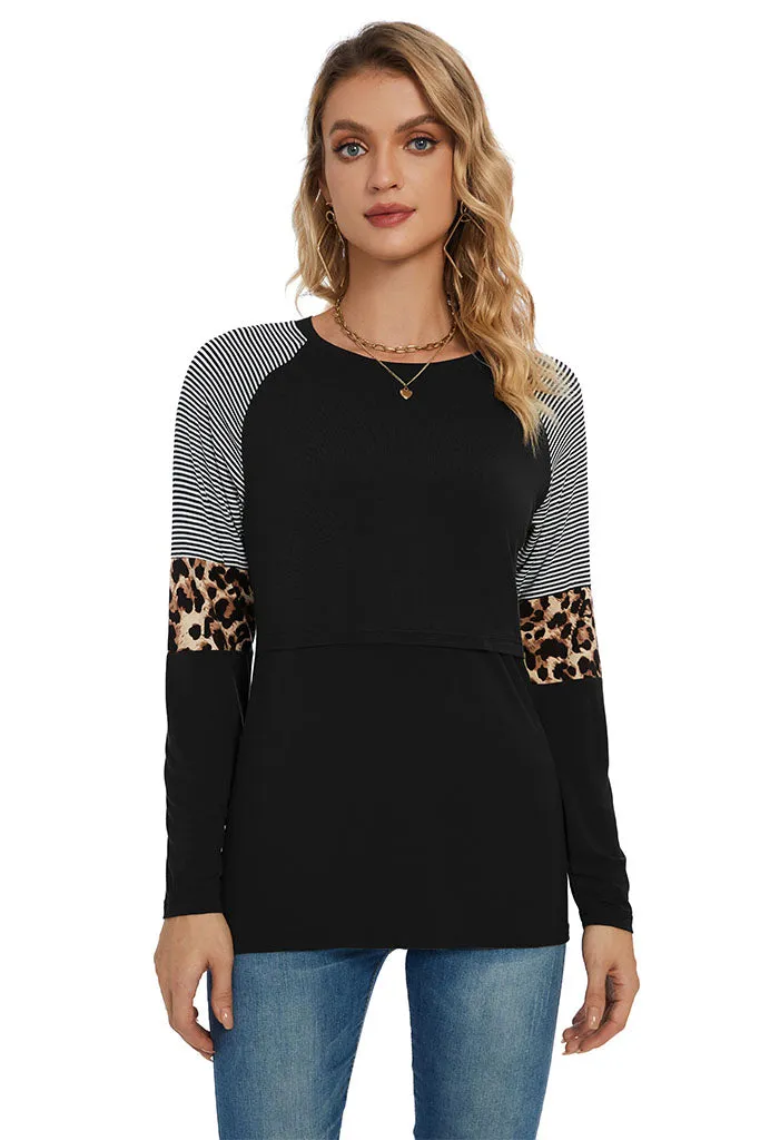 Smallshow Stylish Long Sleeve Nursing Tops