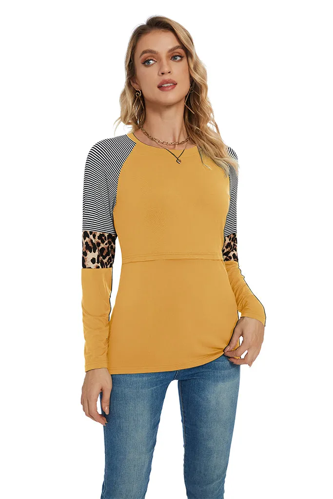 Smallshow Stylish Long Sleeve Nursing Tops