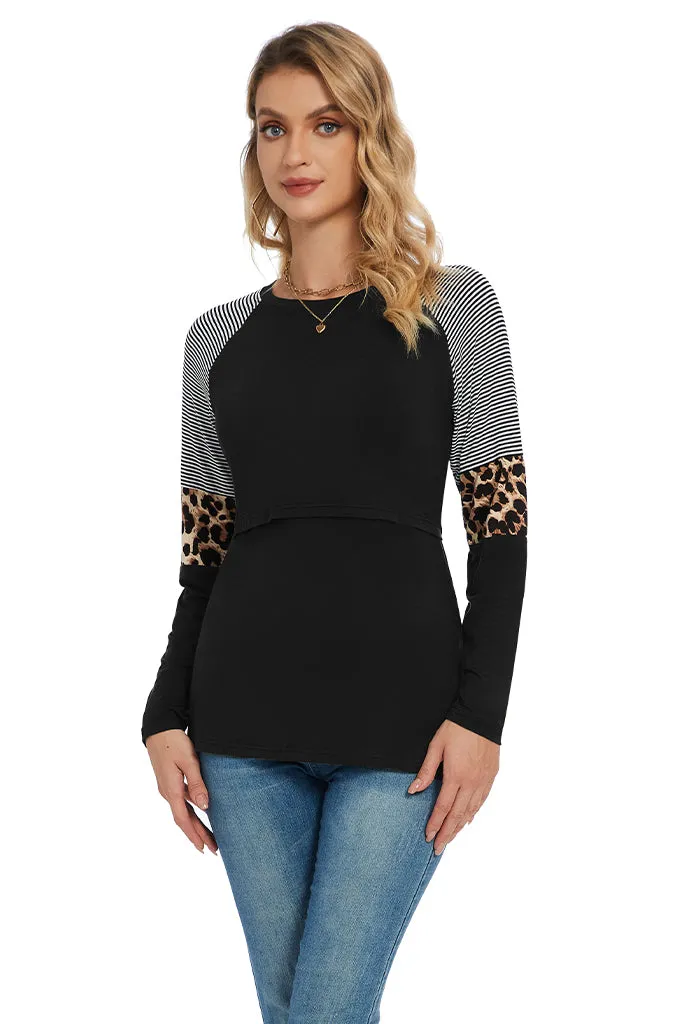 Smallshow Stylish Long Sleeve Nursing Tops