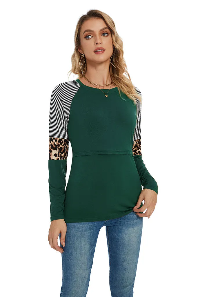 Smallshow Stylish Long Sleeve Nursing Tops