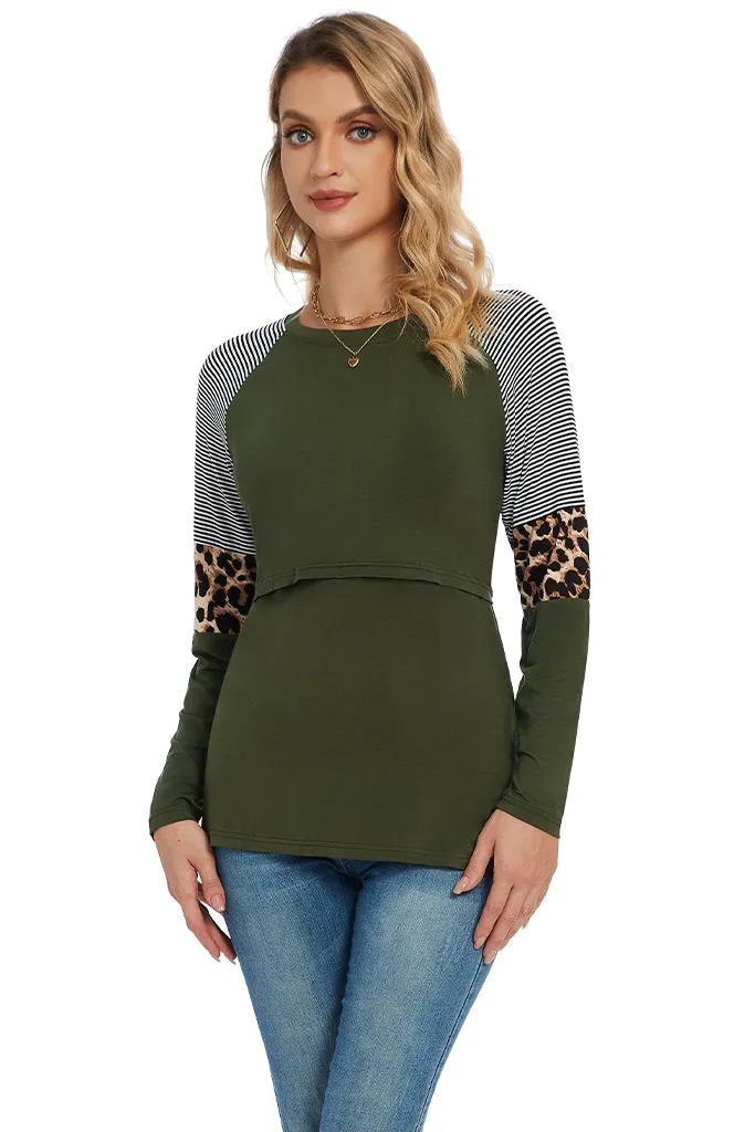 Smallshow Stylish Long Sleeve Nursing Tops