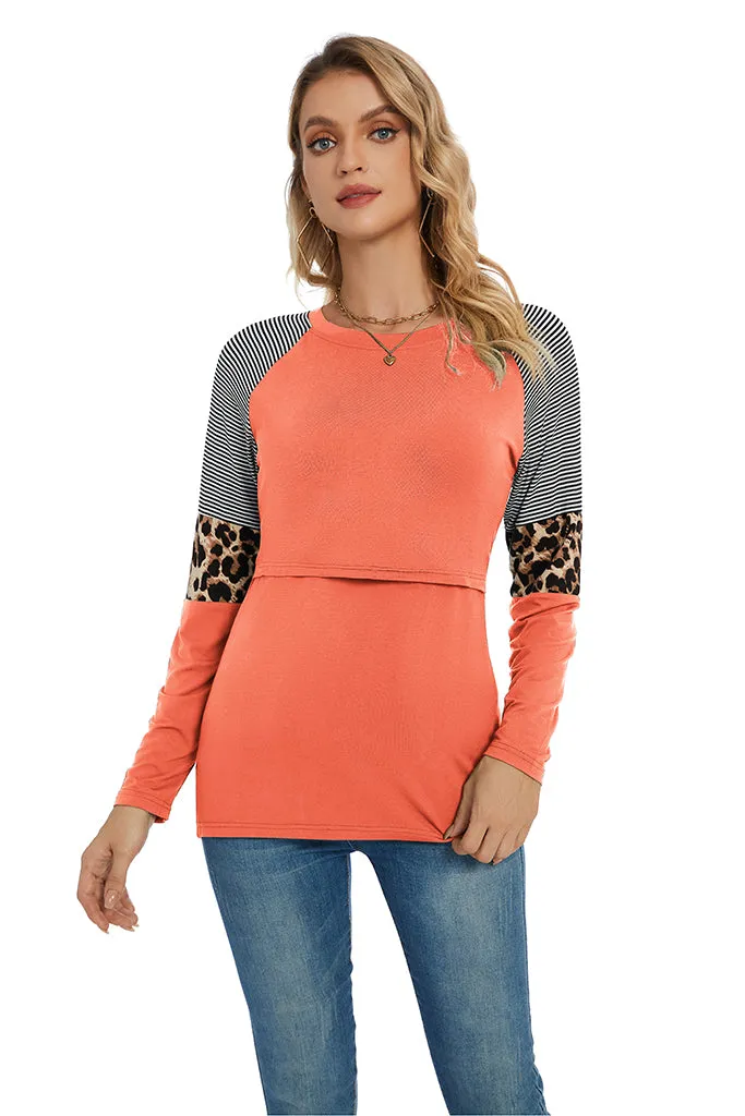 Smallshow Stylish Long Sleeve Nursing Tops