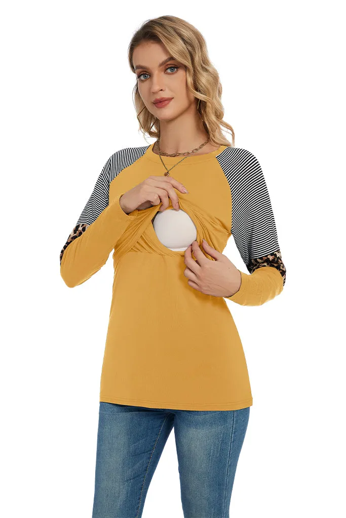 Smallshow Stylish Long Sleeve Nursing Tops