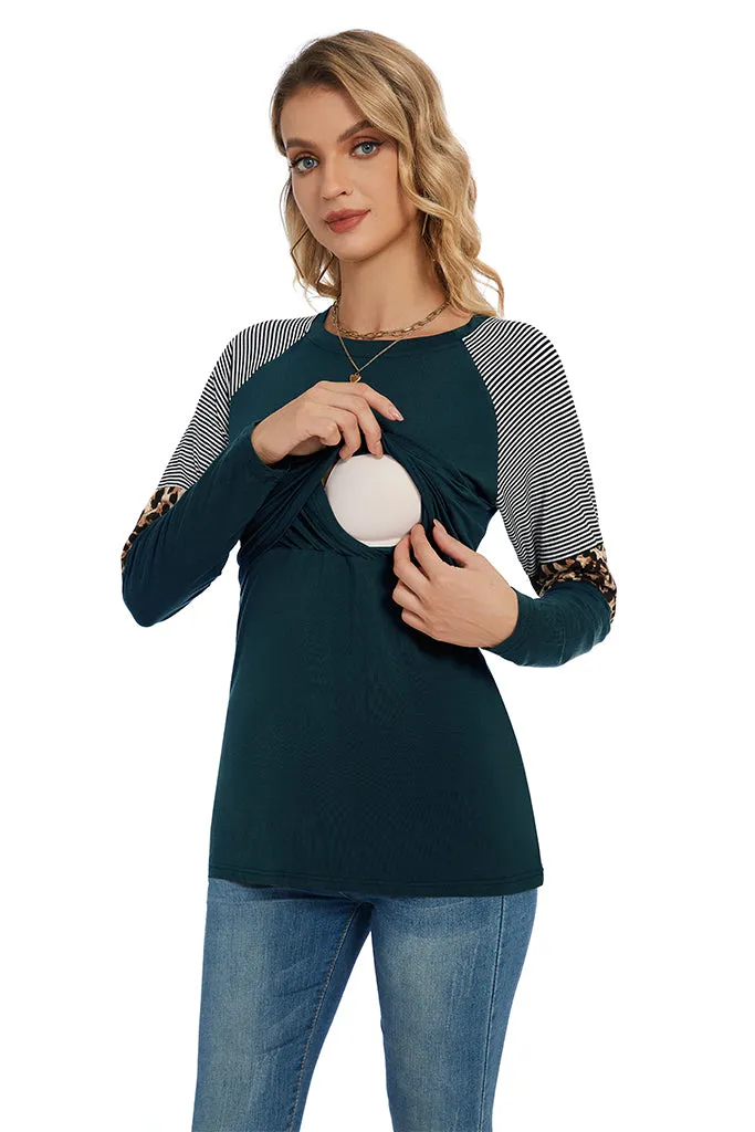 Smallshow Stylish Long Sleeve Nursing Tops