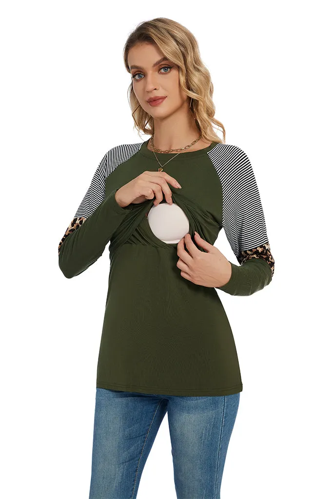 Smallshow Stylish Long Sleeve Nursing Tops