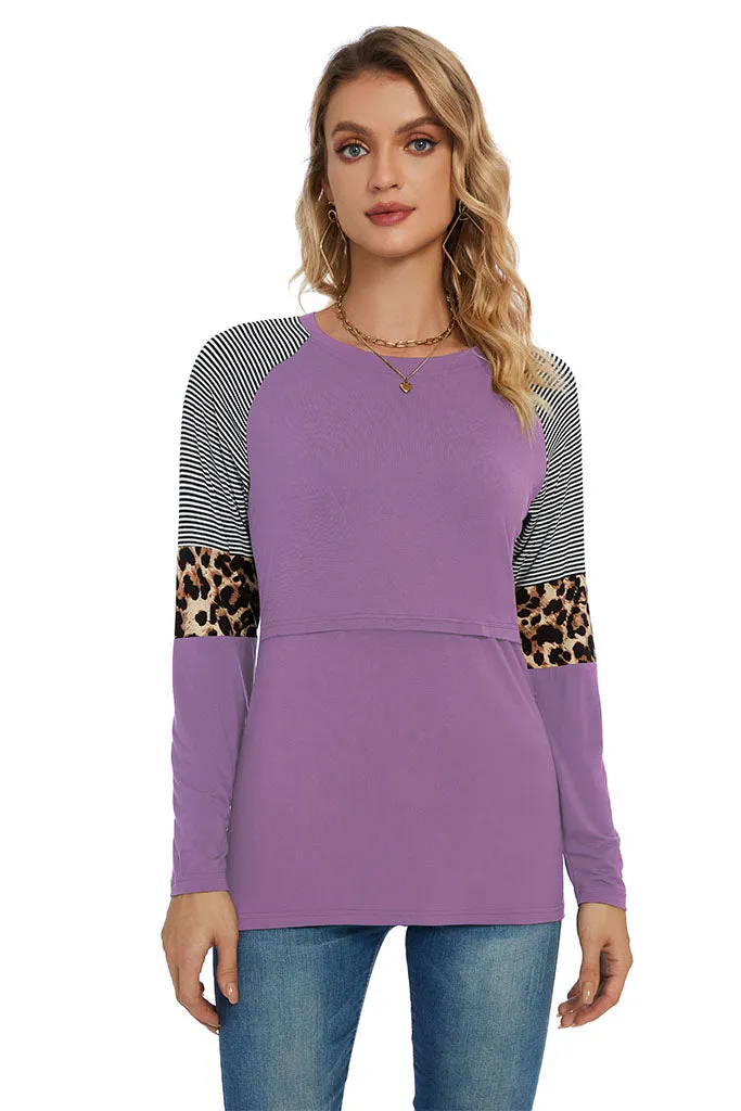 Smallshow Stylish Long Sleeve Nursing Tops