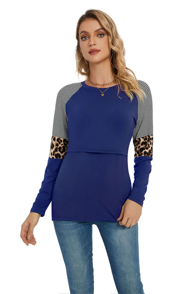 Smallshow Stylish Long Sleeve Nursing Tops