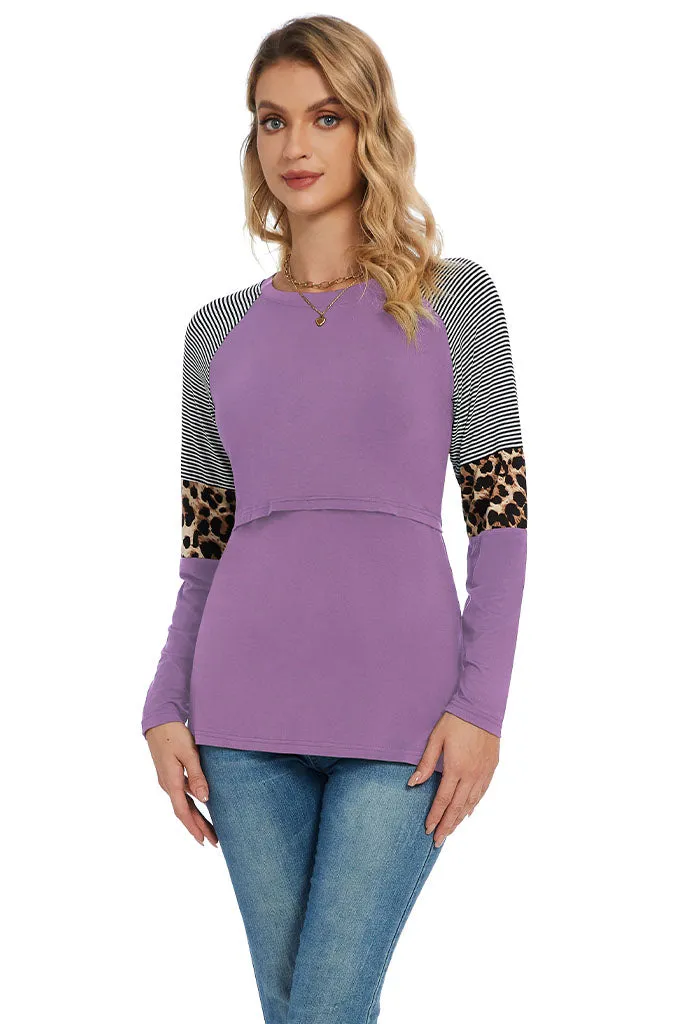 Smallshow Stylish Long Sleeve Nursing Tops