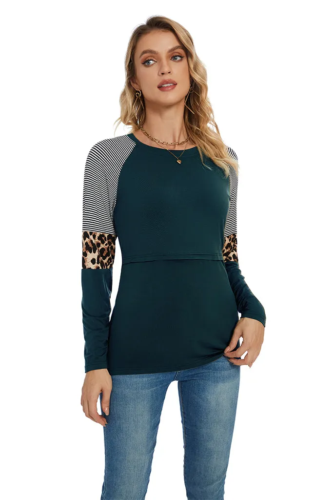 Smallshow Stylish Long Sleeve Nursing Tops