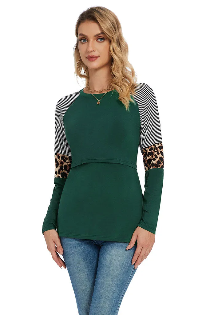 Smallshow Stylish Long Sleeve Nursing Tops