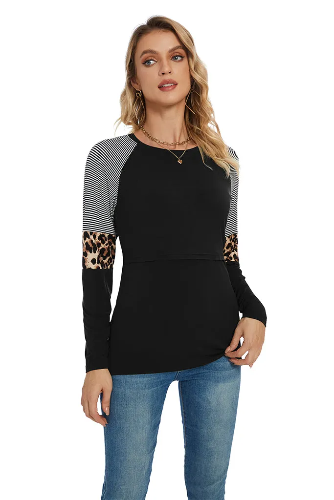 Smallshow Stylish Long Sleeve Nursing Tops