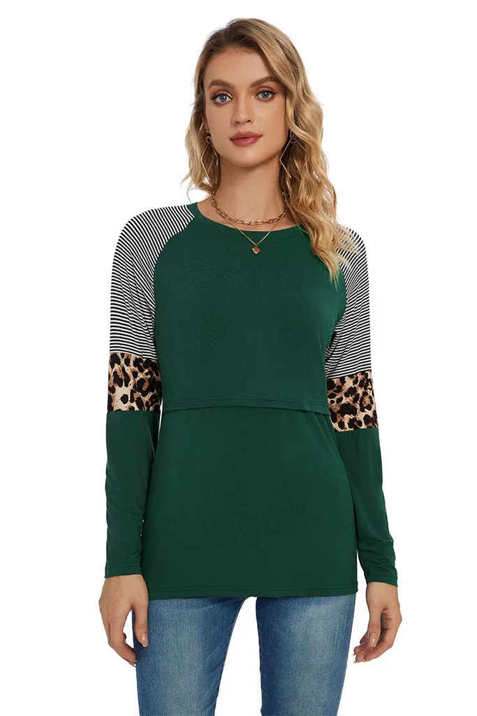 Smallshow Stylish Long Sleeve Nursing Tops