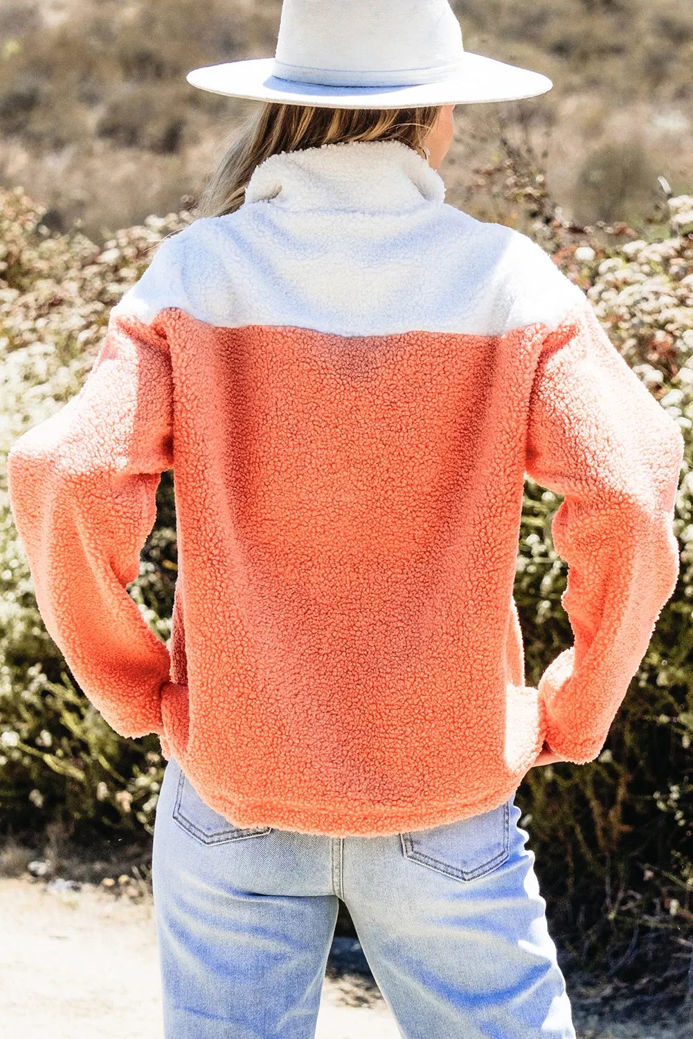 Stand Neck Sherpa Sweatshirt