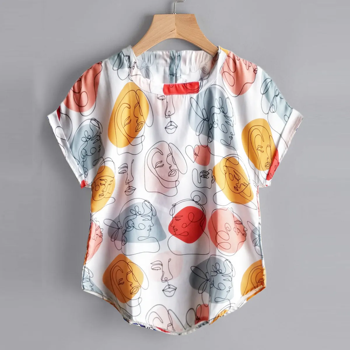 Stylish Abstract Girl Faces Tops For Women & Girls