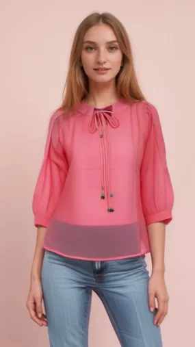 Stylish Collar With Ties Top | Women