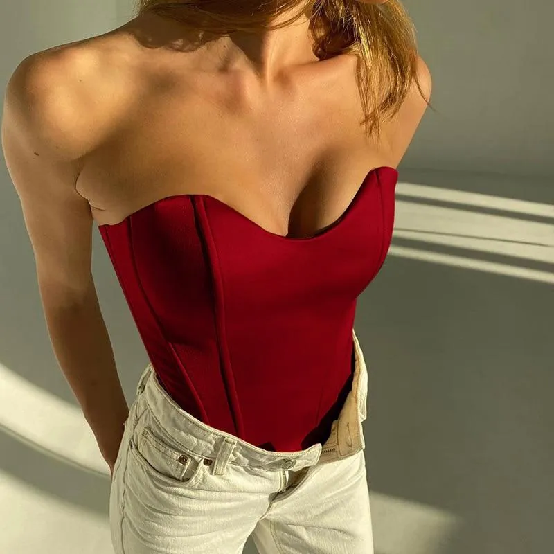 Stylish Satin Corset Crop Top