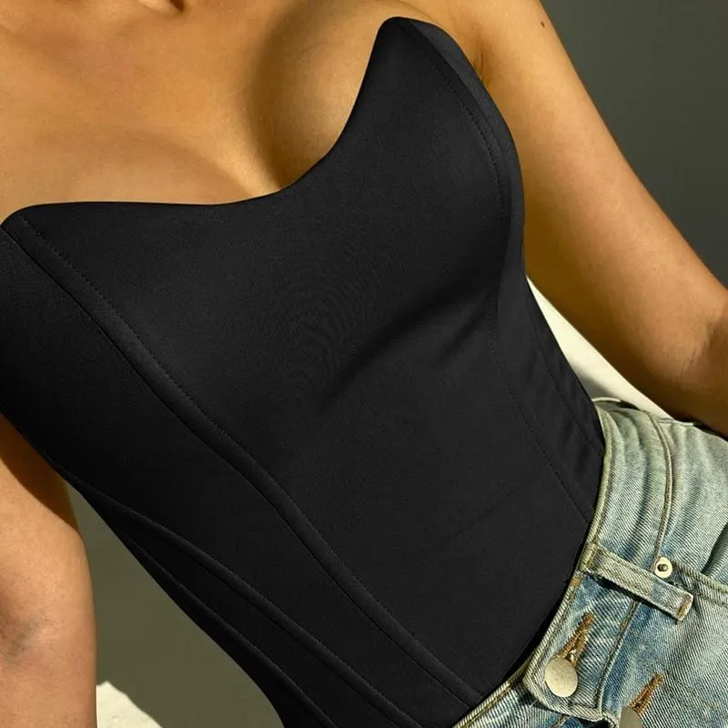 Stylish Satin Corset Crop Top