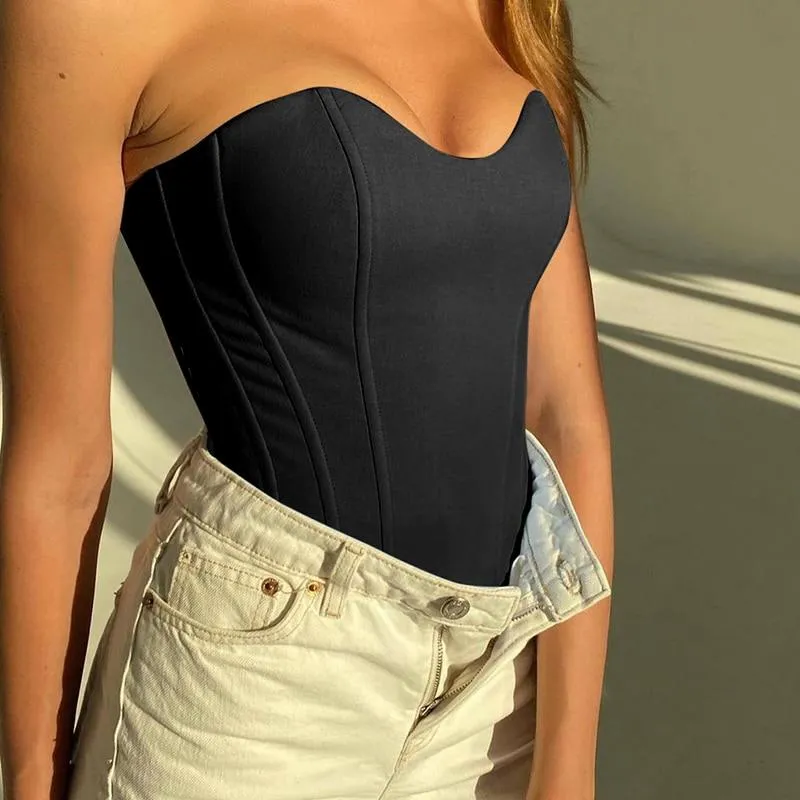 Stylish Satin Corset Crop Top