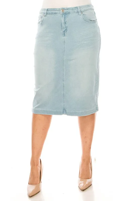 Tina Light Indigo Jean Skirt