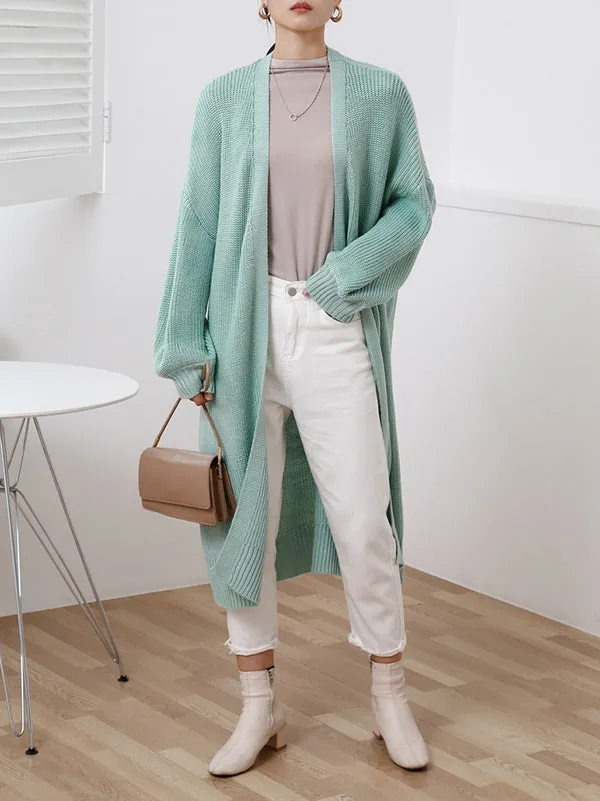 Urban Loose Solid Color Cardigan Tops