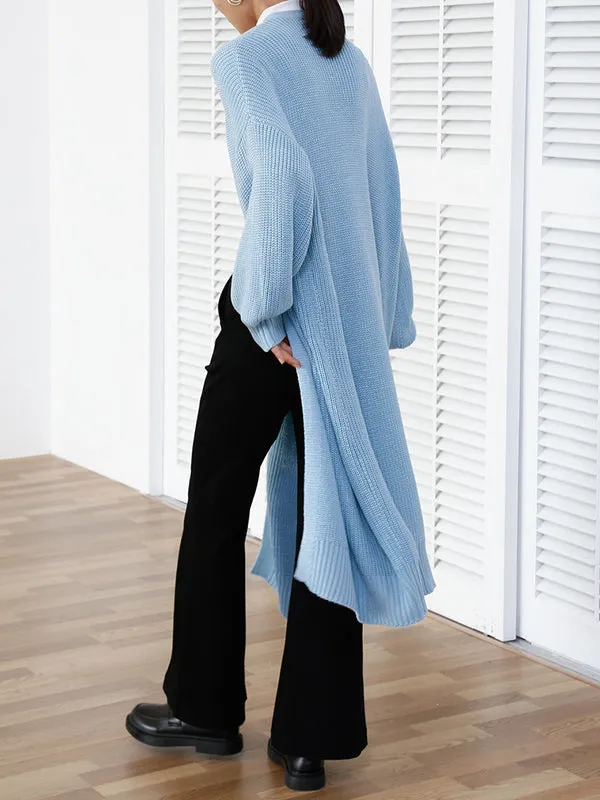 Urban Loose Solid Color Cardigan Tops