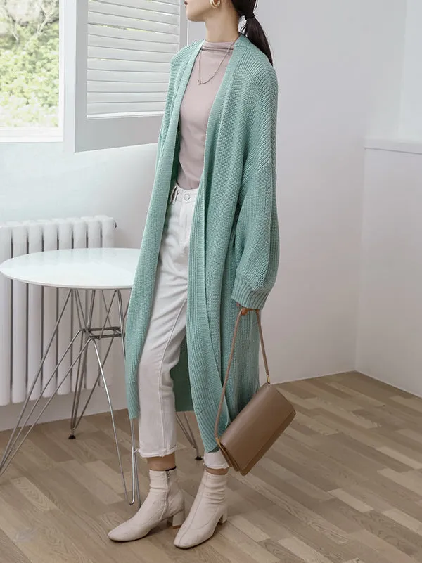 Urban Loose Solid Color Cardigan Tops