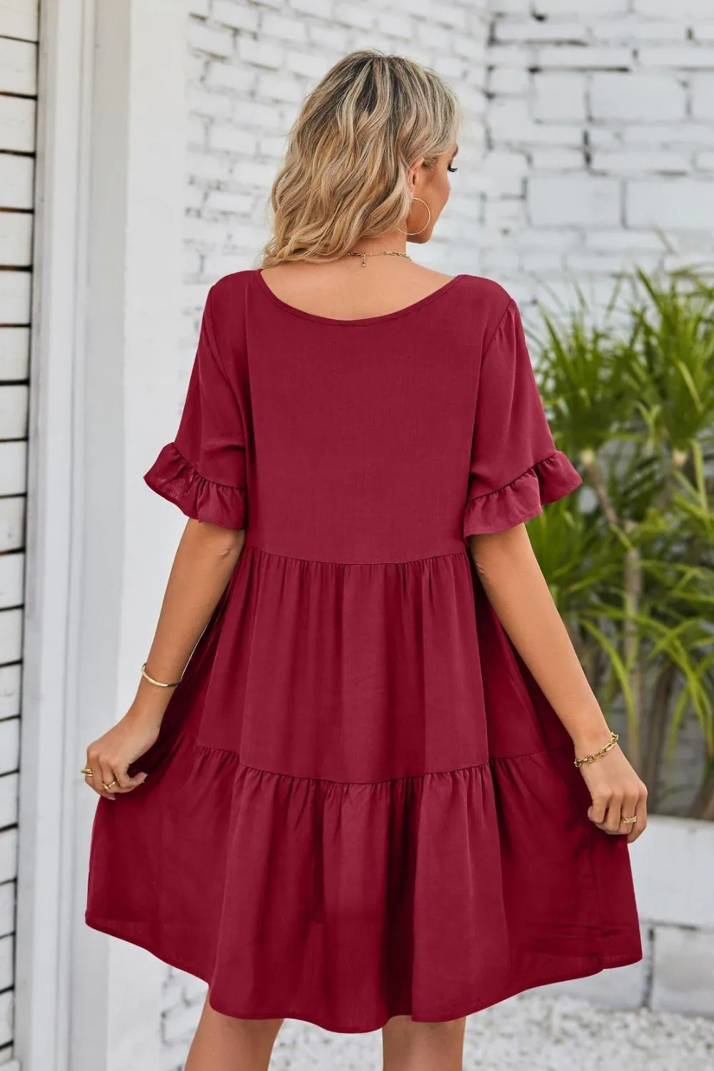 Veronica Flounce Tiered Dress